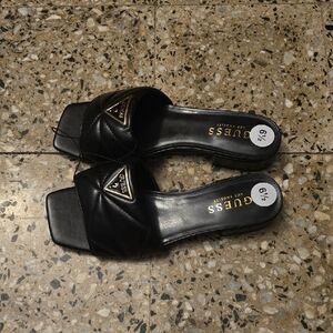 Guess Black Quilted Mules New Without Tags
